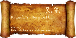 Krisán Henriett névjegykártya