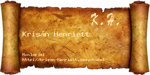 Krisán Henriett névjegykártya